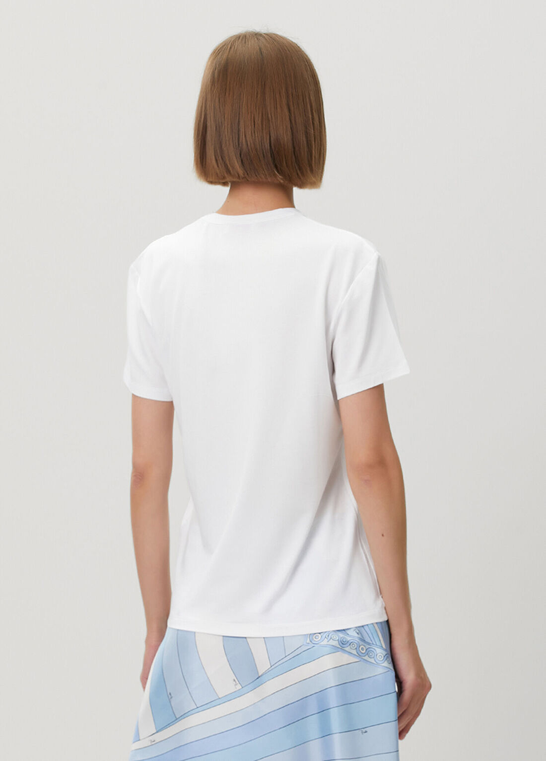 Pucci Beyaz Logolu T-shirt görsel 4