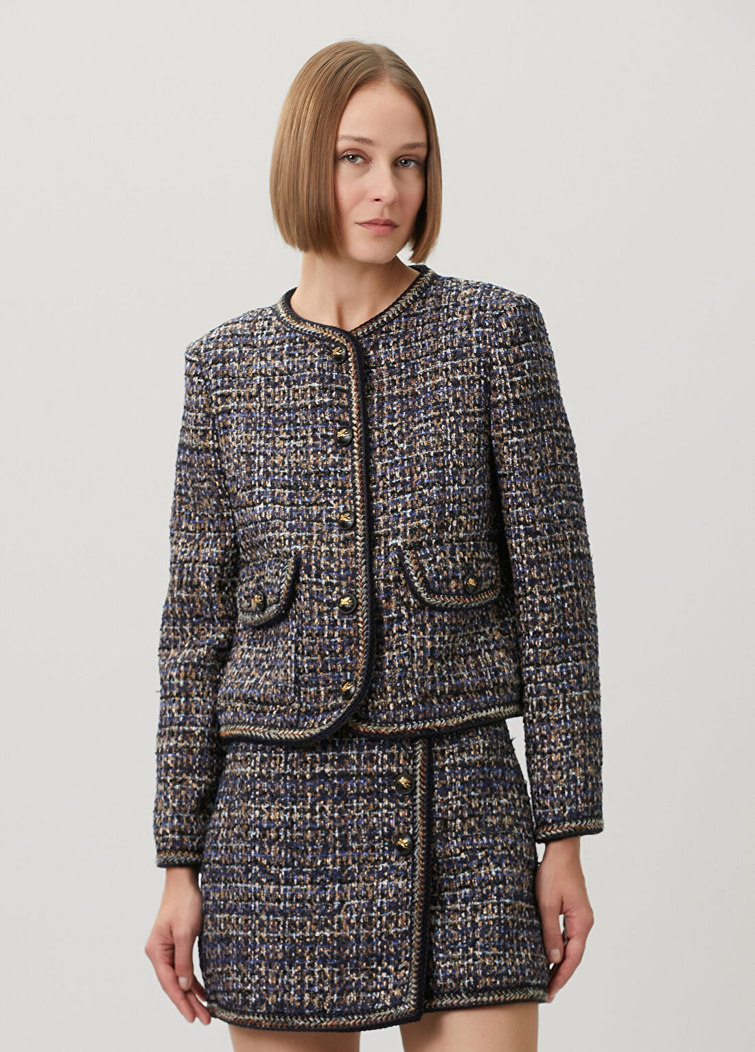 Etro Lacivert Tweed Ceket görsel 3