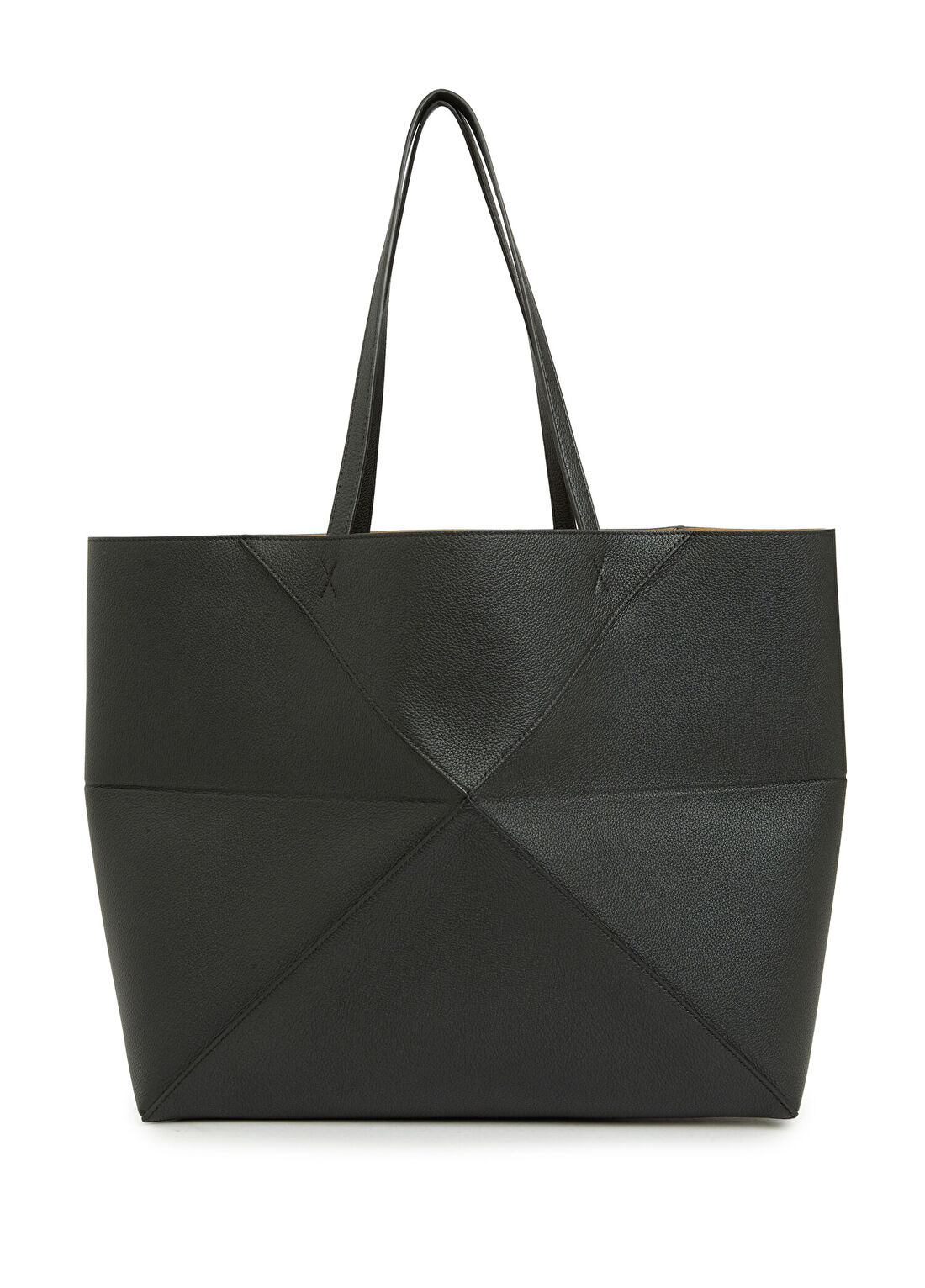 Loewe Large Puzzle Fold Siyah Deri Alışveriş Çantası görsel 4