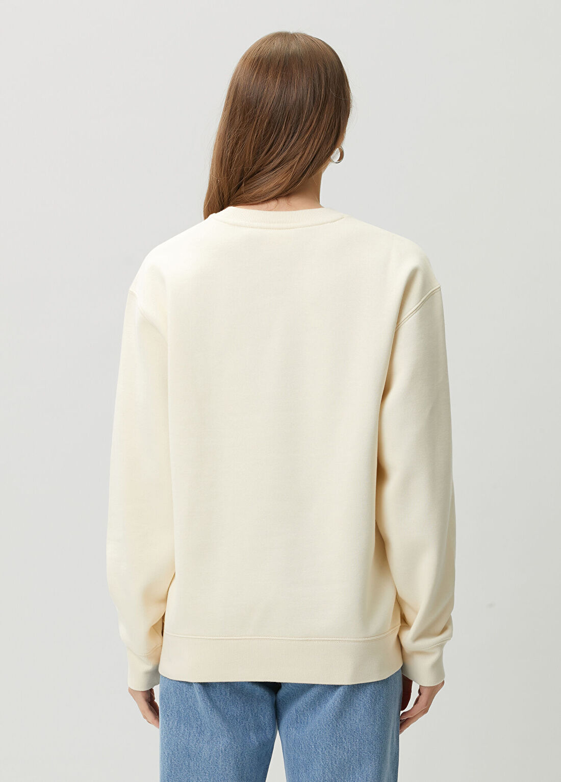 Carhartt WIP Krem Logolu Sweatshirt görsel 4