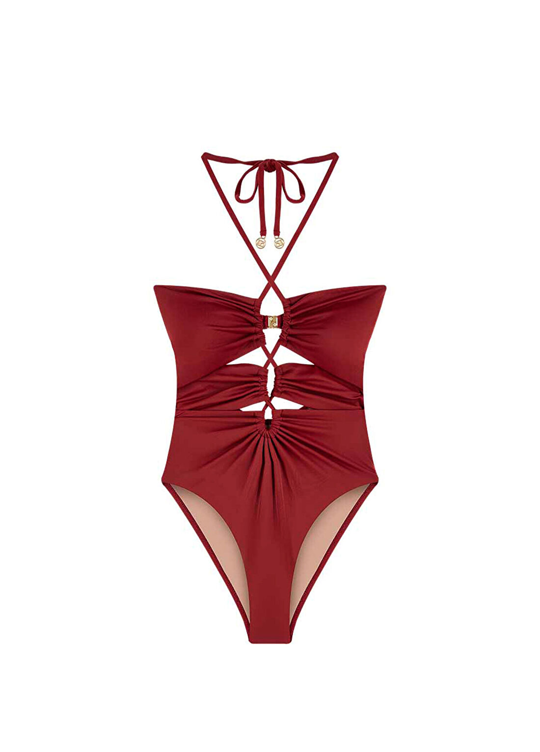 Bia Swimwear Verona Red Dahlia Asimetrik Boyundan Bağlamalı Kadın Mayo
