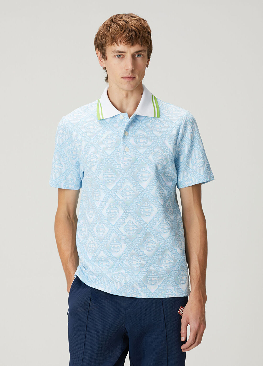 Casablanca Mavi Polo Yaka T-shirt