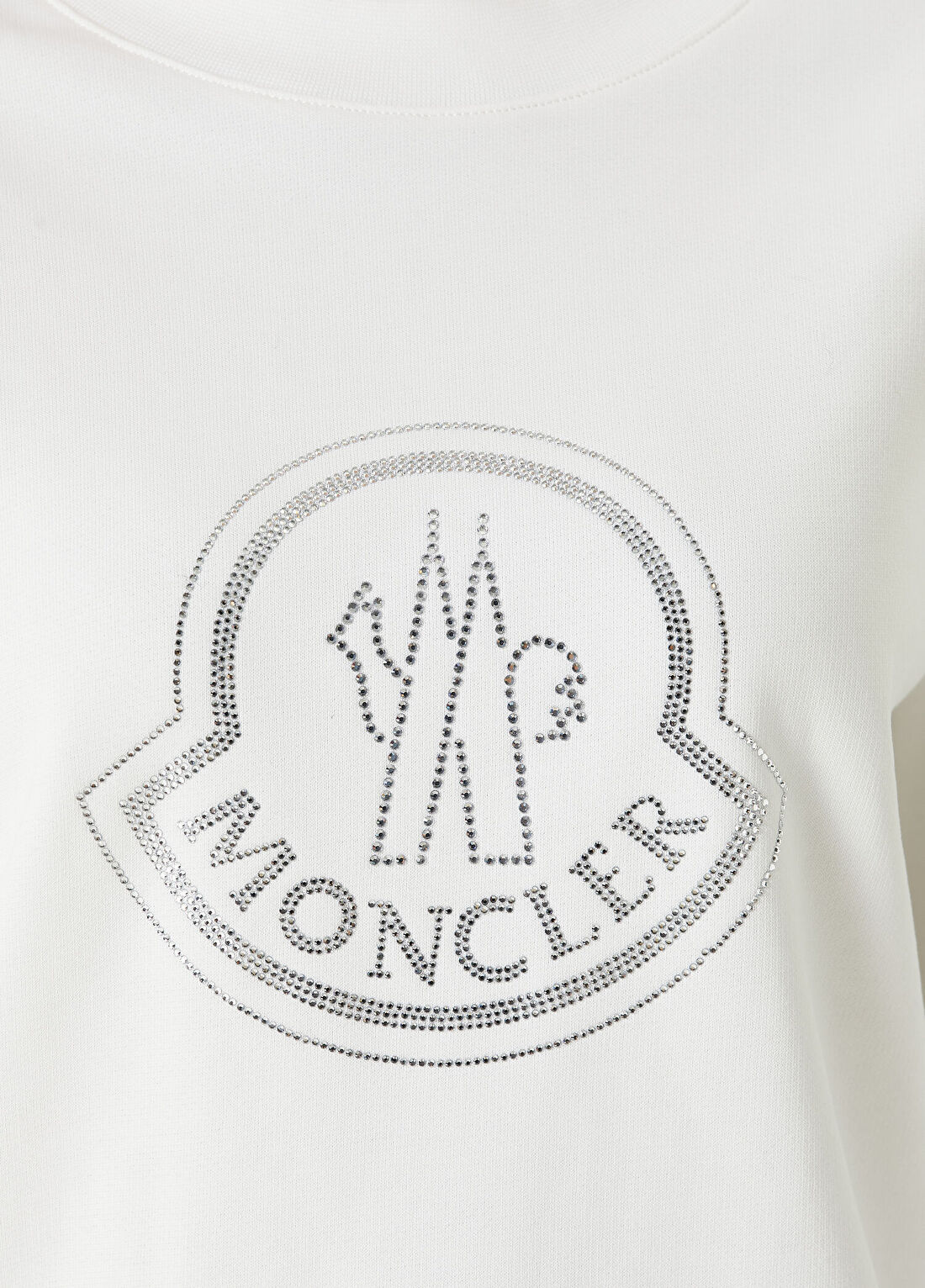 Moncler Beyaz Taşlı Logolu Sweatshirt görsel 4