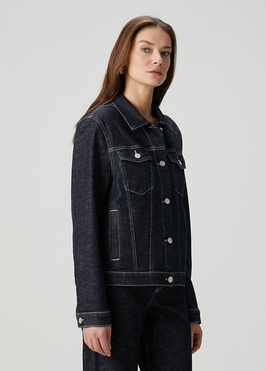 Marni Lacivert Dikiş Detaylı Denim Ceket görsel 3