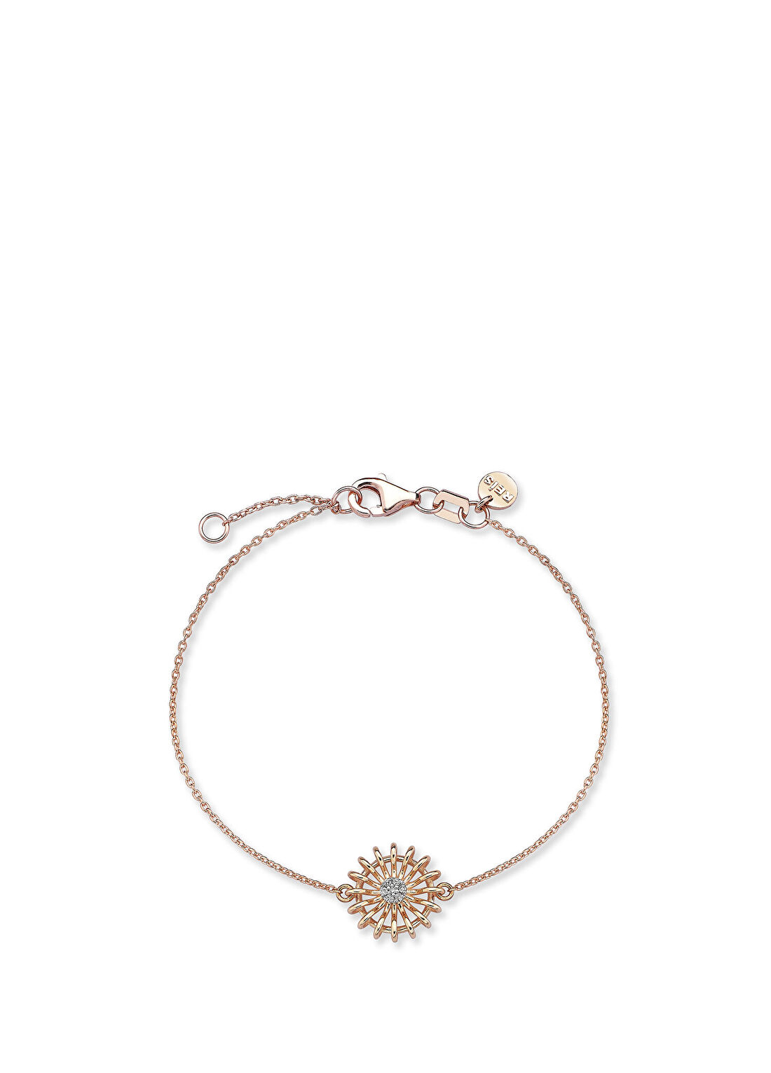 Reis Kuyumculuk Güneş 14 Ayar Rose Gold Kadın Pırlanta Bilezik