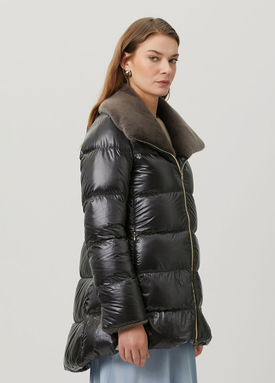 Herno Koyu Gri Puffer Mont görsel 4