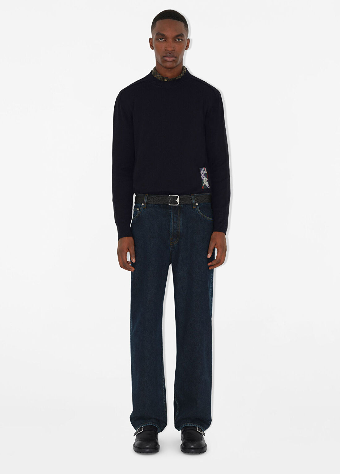 Burberry Smt Label Wool Siyah Erkek Kazak görsel 2