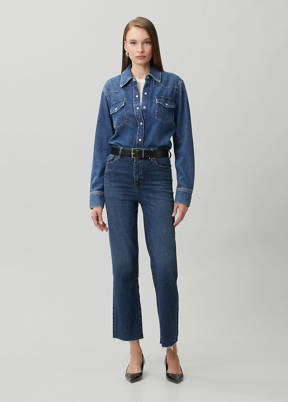 Frame Denim The Bow Koyu Mavi Jean Pantolon