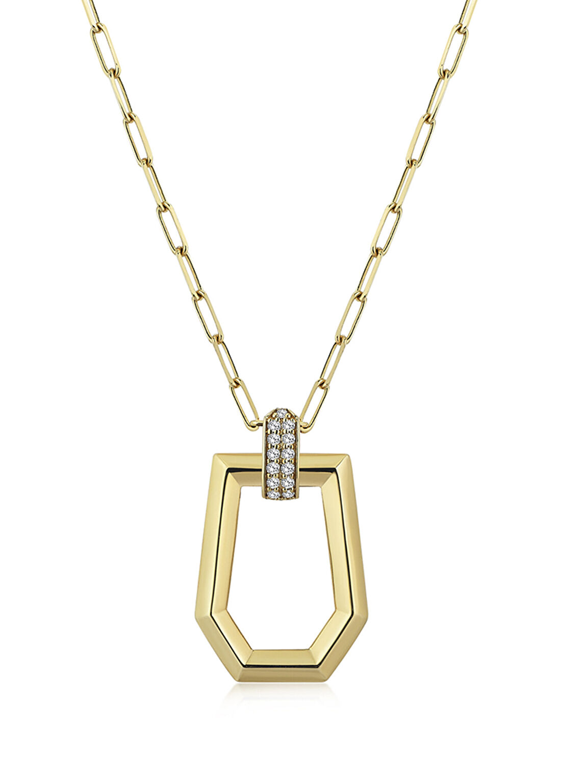 Reis Kuyumculuk Insula Necklace Pırlanta Taşlı 14 Ayar Rose Gold Kadın Kolye