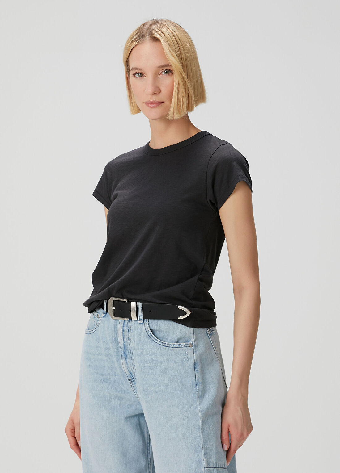 Rag&Bone The Slub Siyah T-shirt görsel 3
