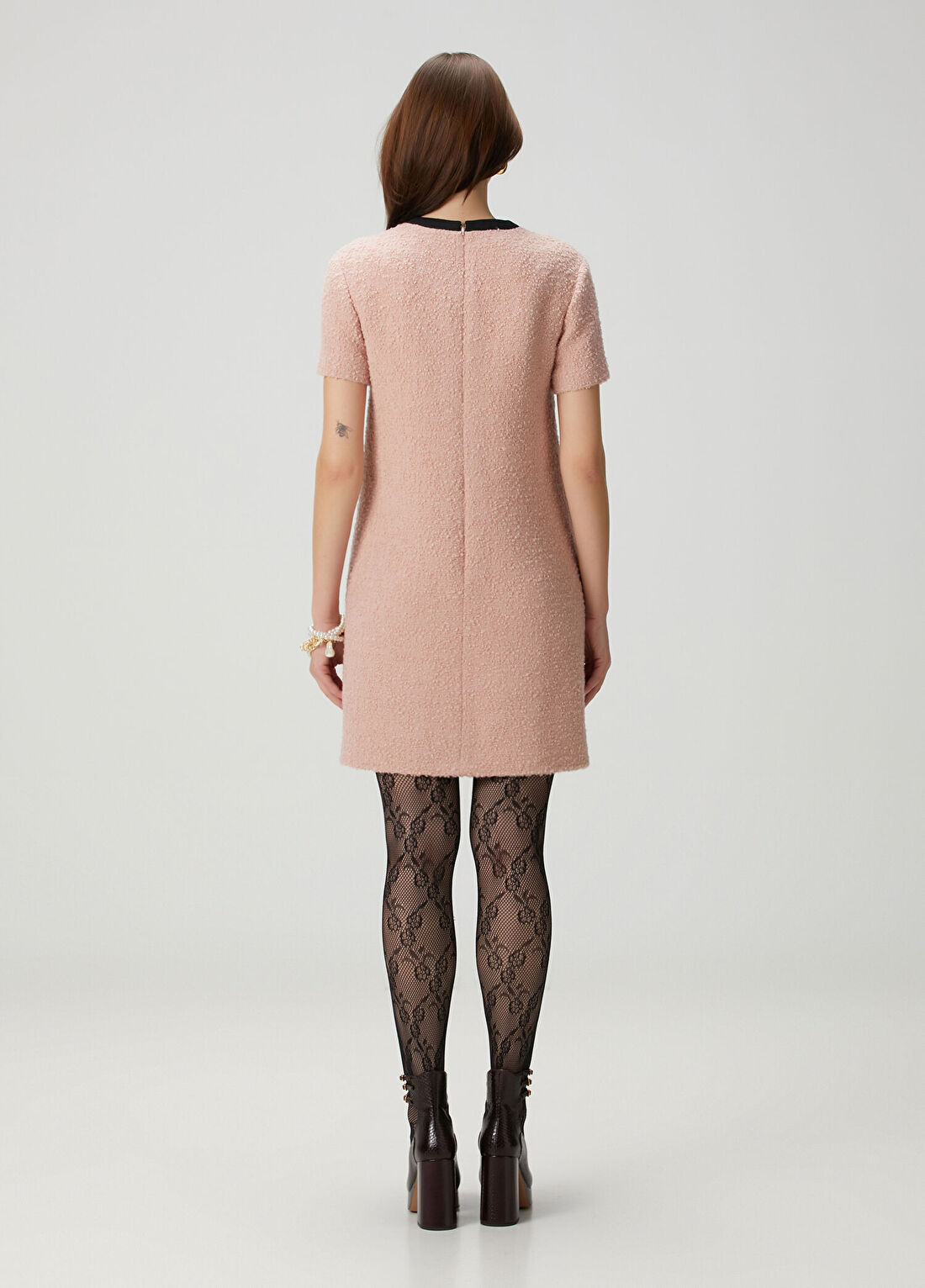 Valentino VGold Pembe Mini Yün Elbise görsel 4
