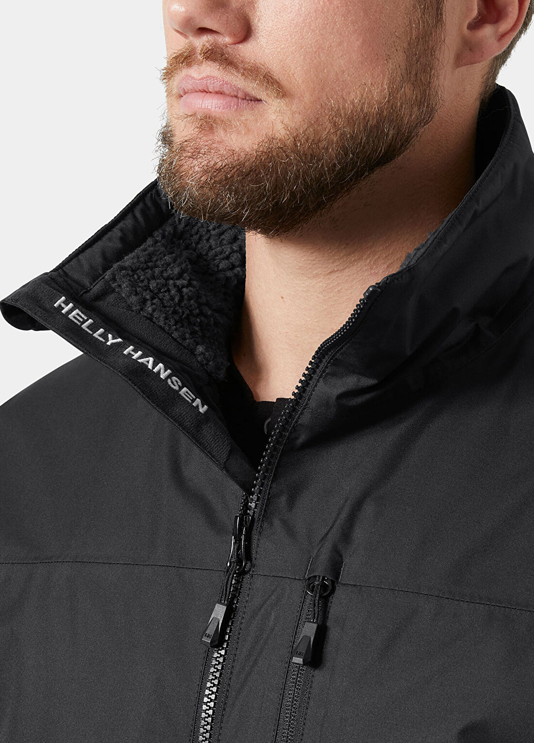Helly Hansen Crew Hooded Pile Siyah Erkek Spor Mont görsel 4