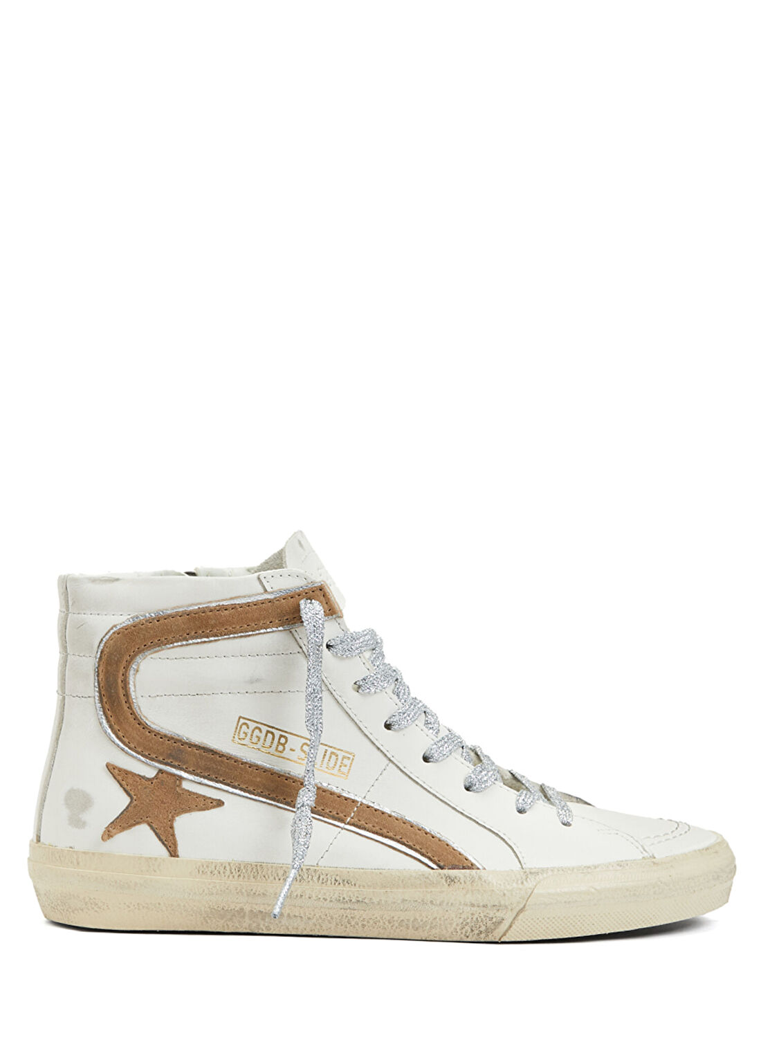 Golden Goose Slide Taba Beyaz Kadın Deri Sneaker