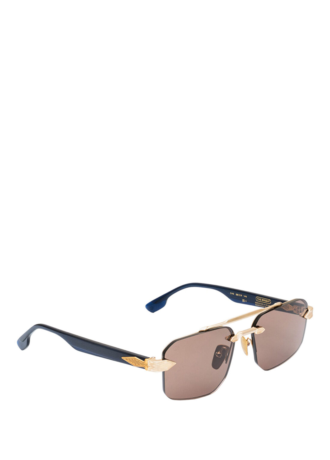 Unique Design Milano The Bright Altın Lacivert Unisex Güneş Gözlüğü görsel 2