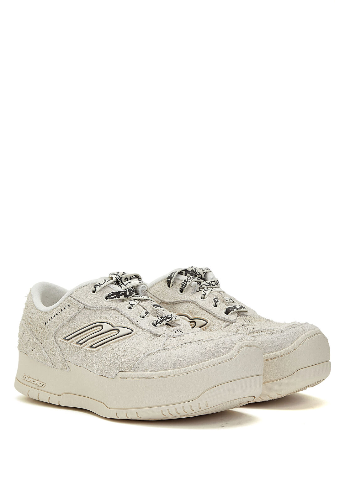 Balenciaga Hamptons Bej Siyah Kadın Deri Sneaker görsel 2
