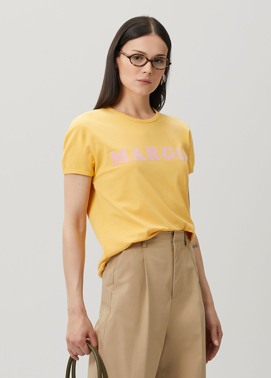 MM6 Maison Margiela Sarı Baskılı T-shirt