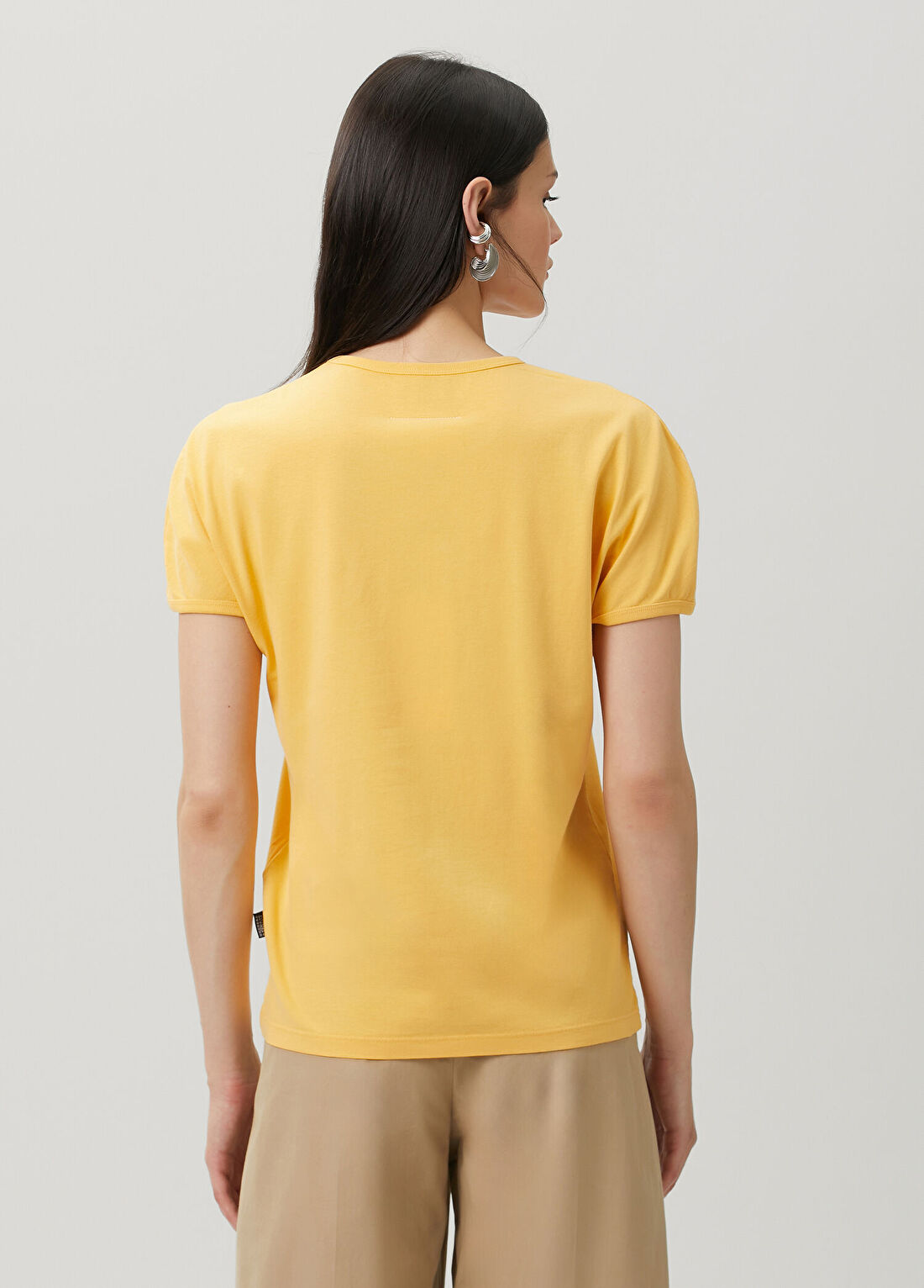MM6 Maison Margiela Sarı Baskılı T-shirt görsel 4