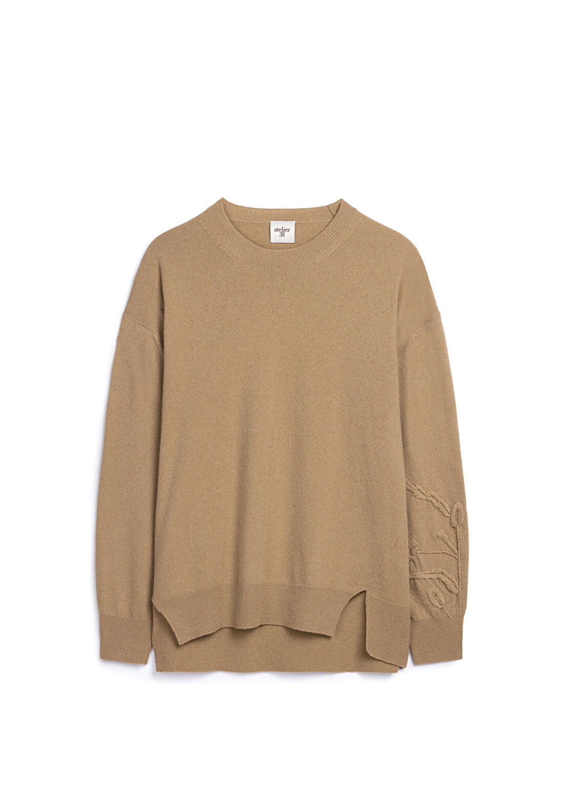 Atelier38 Biggie Camel Yün Bisiklet Yaka Kadın Kazak