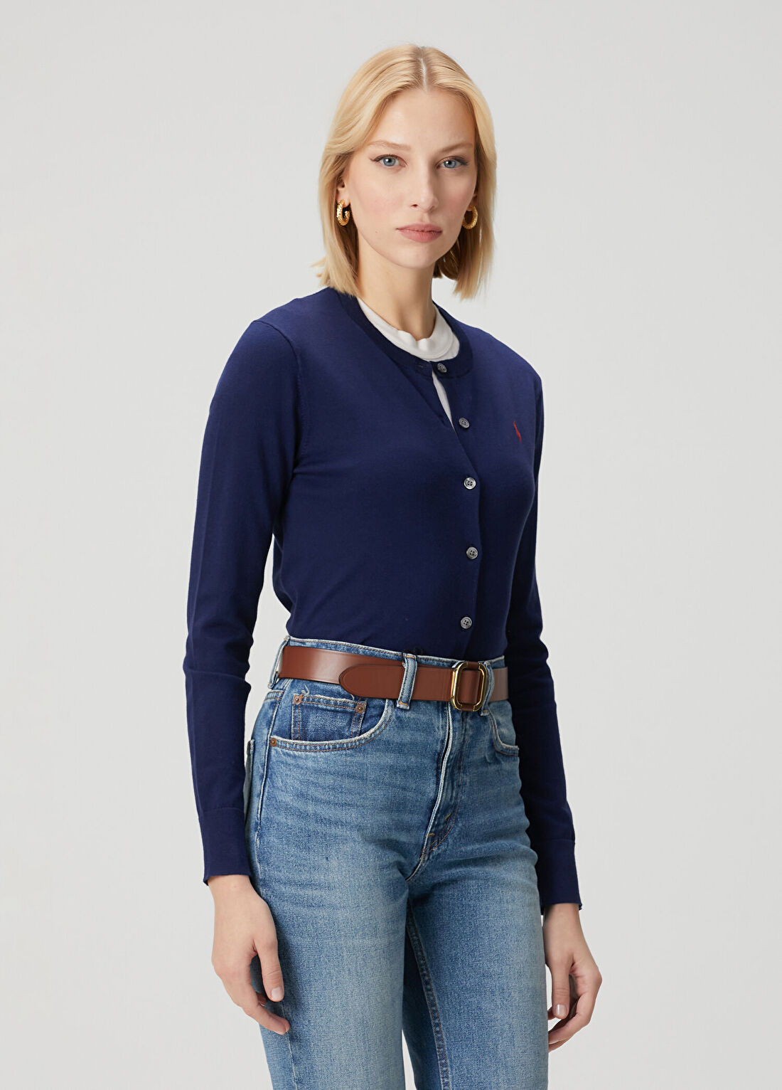 Polo Ralph Lauren Lacivert Logo Detaylı Hırka