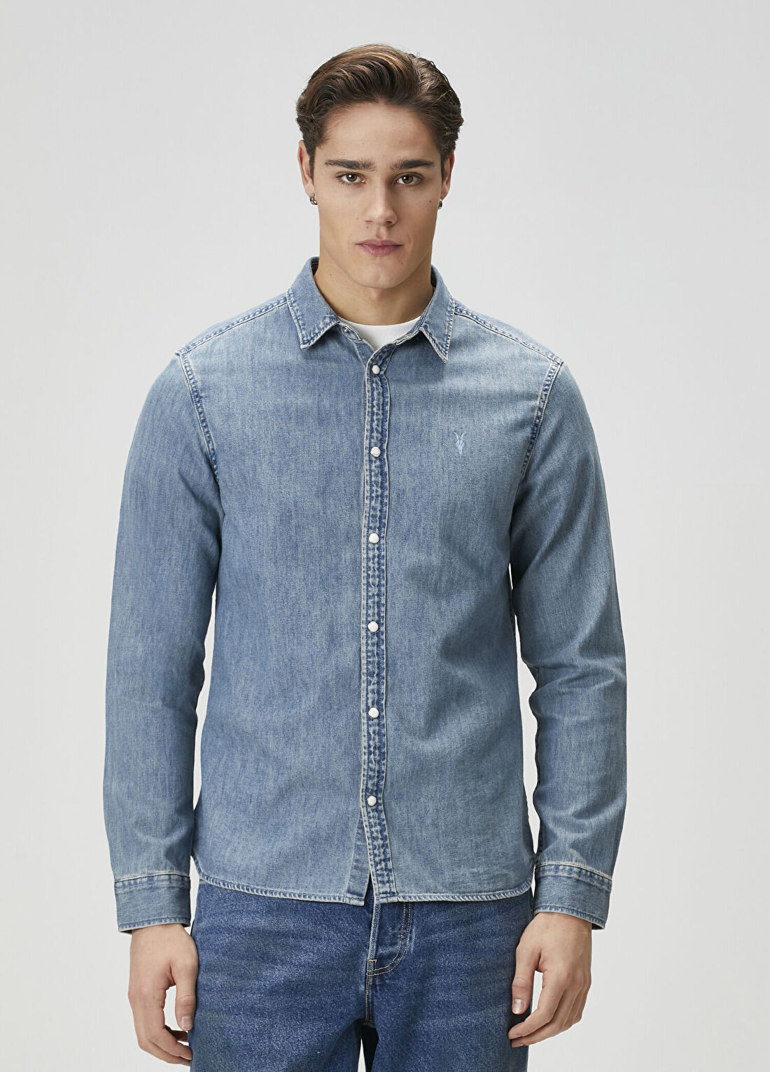 AllSaints Gleason Mavi Denim Gömlek