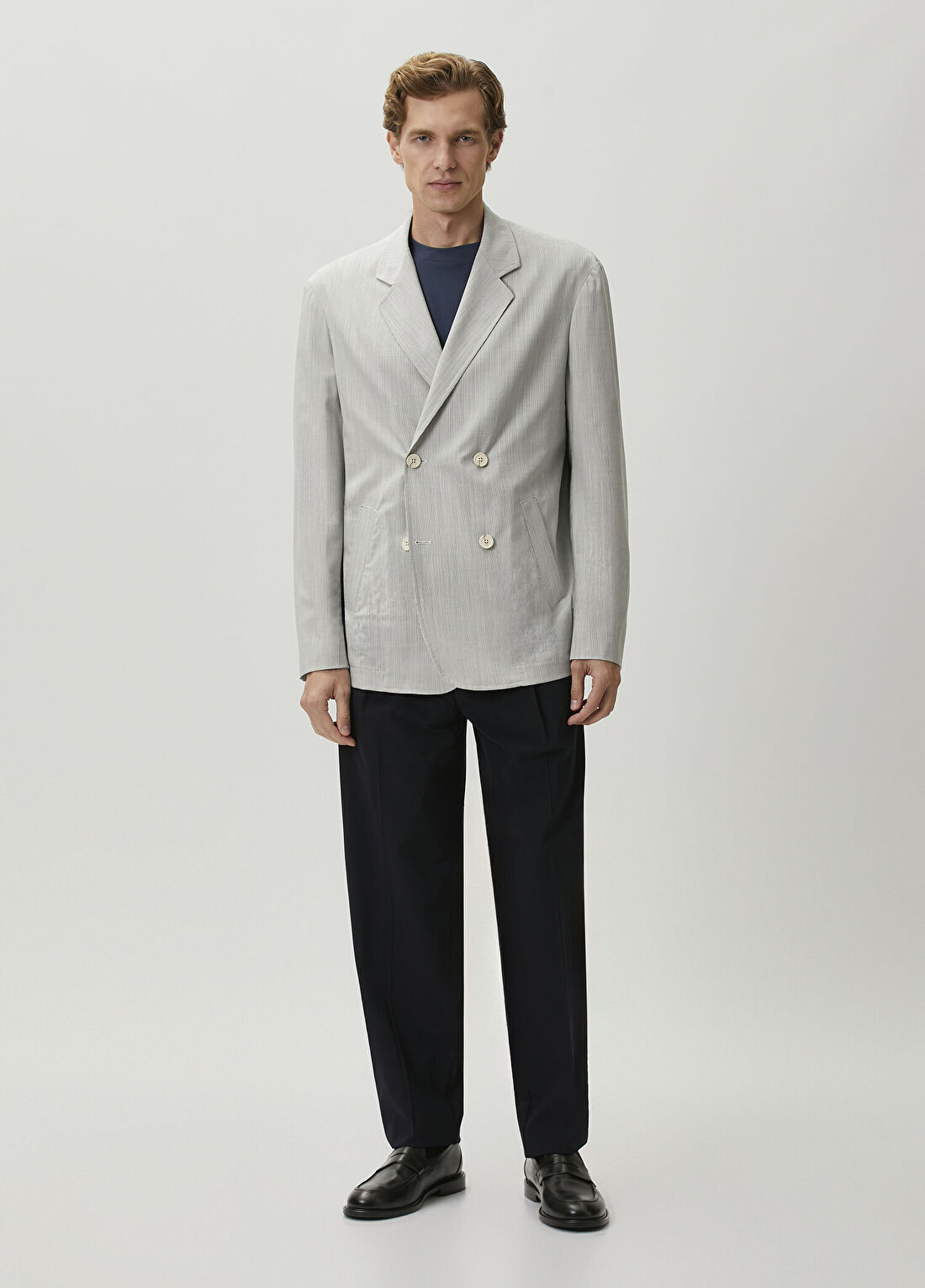 Emporio Armani Lacivert Pilili Pantolon