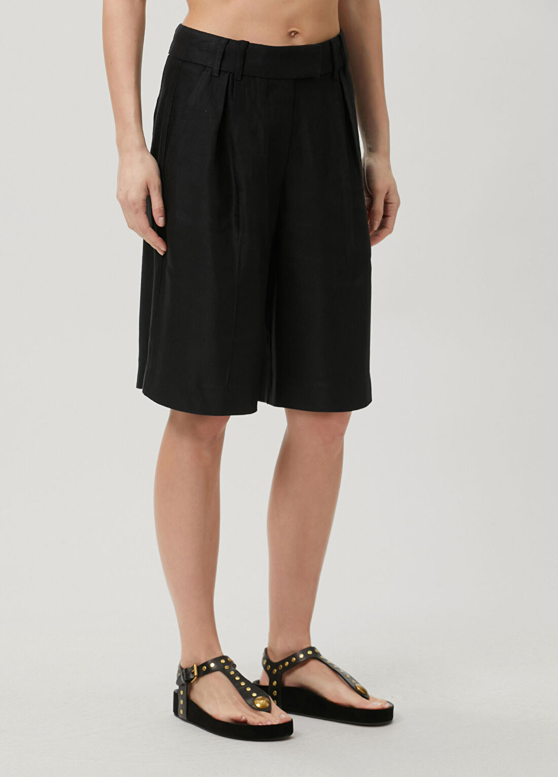 AllSaints Charley Relaxed Fit Siyah Şort görsel 3