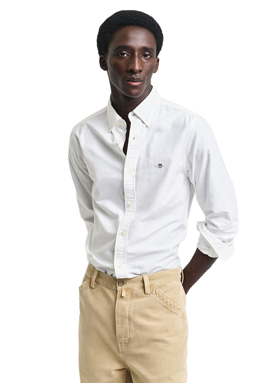 Gant Beyaz Slim Fit Klasik Yaka Erkek Oxford Gömlek