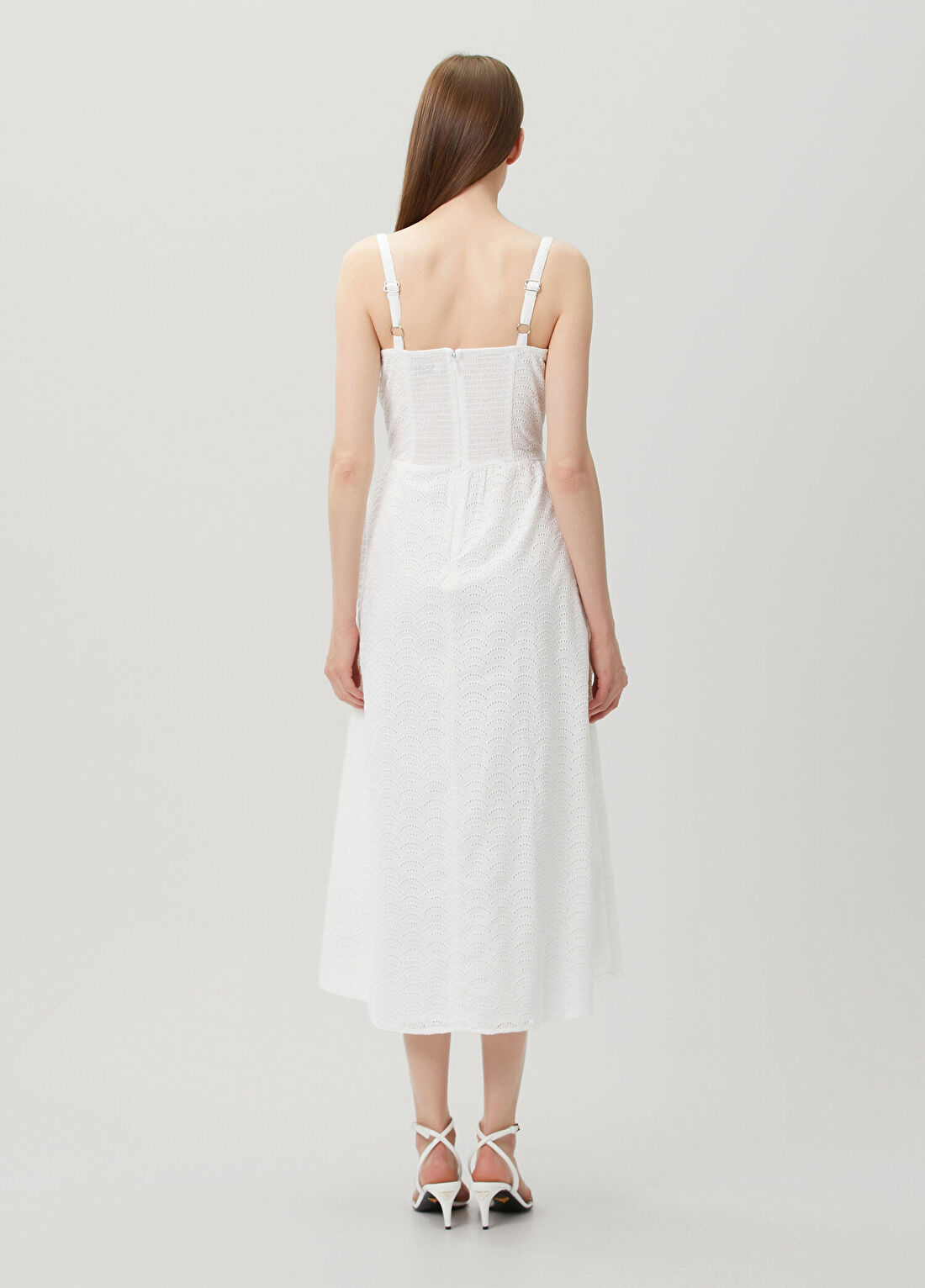 Guess Sharon Beyaz Midi Elbise görsel 4