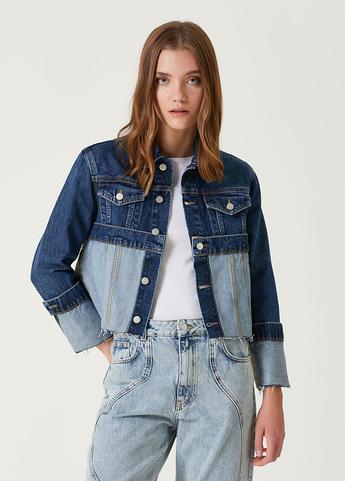 Lol Amiee Lacivert Denim Ceket