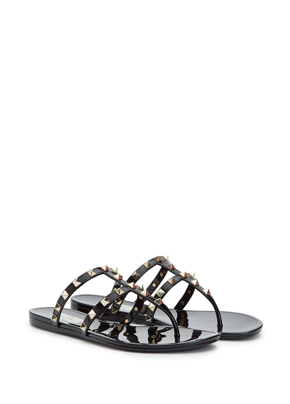 Valentino Garavani Summer Rockstud Siyah Troklu Kadın Plaj Terliği görsel 2