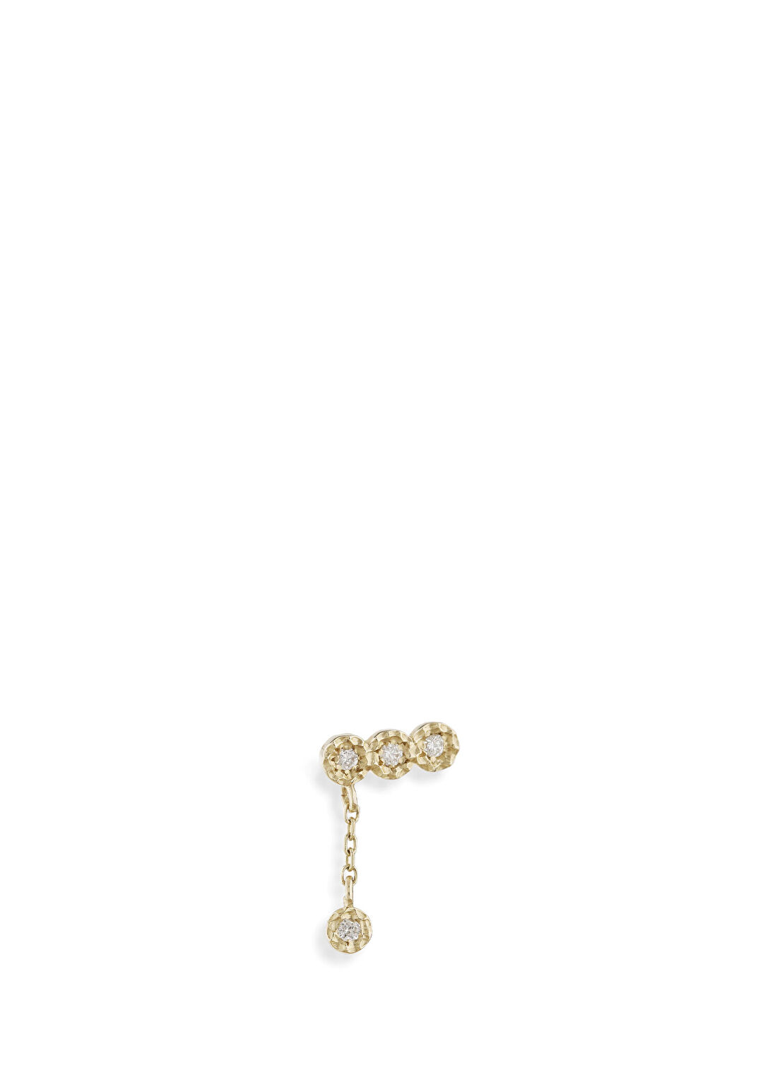 Ginza Design Jewelry Loren Pırlanta Taşlı 14 Ayar Altın Kadın Tek Küpe