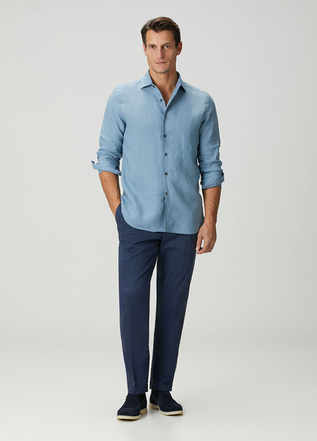 Corneliani Koyu Mavi Pilili Pantolon