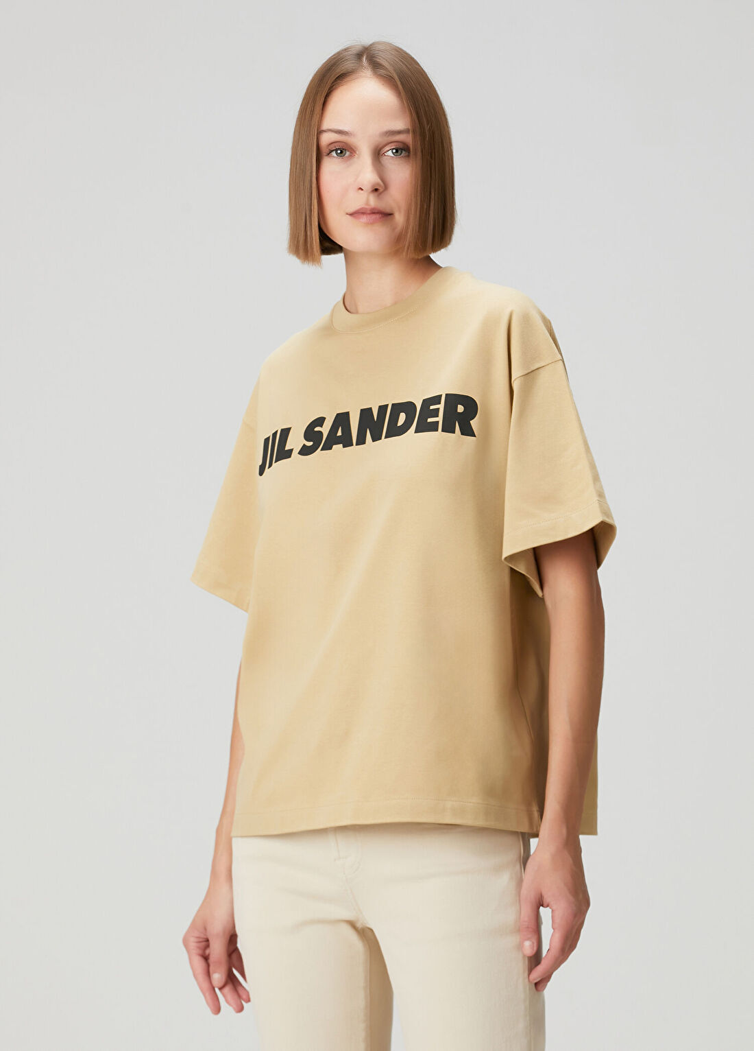 Jil Sander Bej Logolu T-shirt