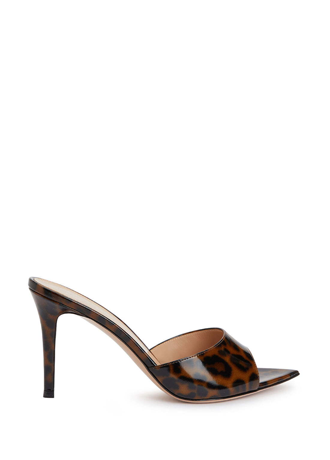 Gianvito Rossi Elle Leopar Kadın Deri Terlik