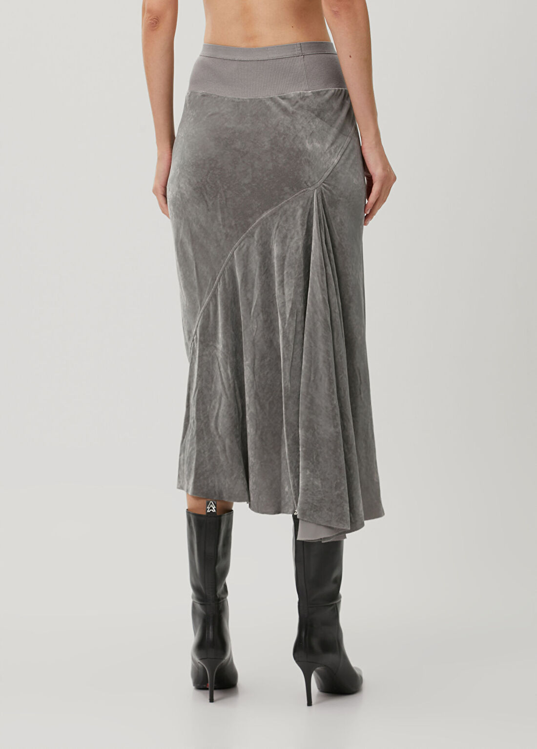 Rick Owens Gri A-Line Midi Etek görsel 4