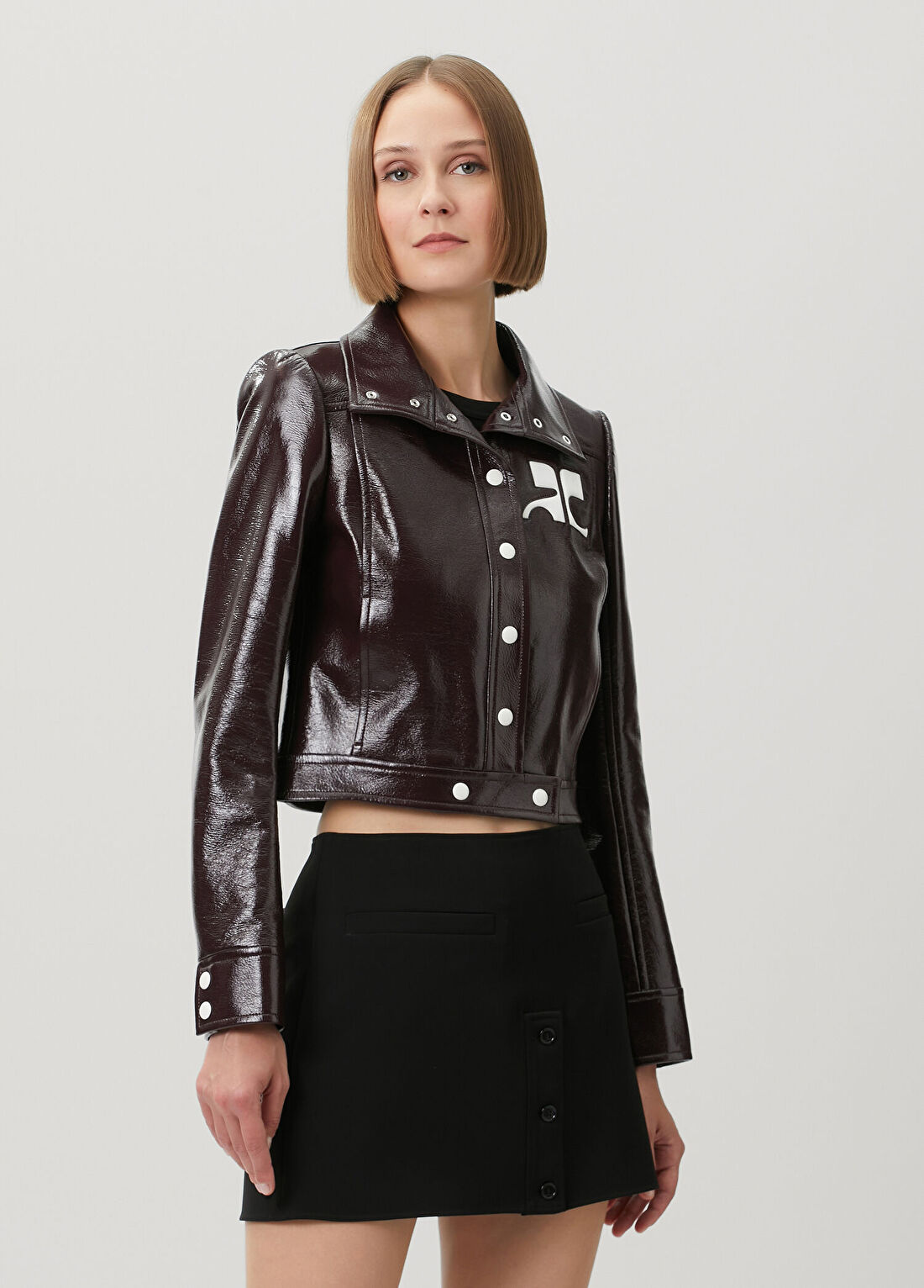 Courreges Reedition Bordo Vinil Ceket görsel 3
