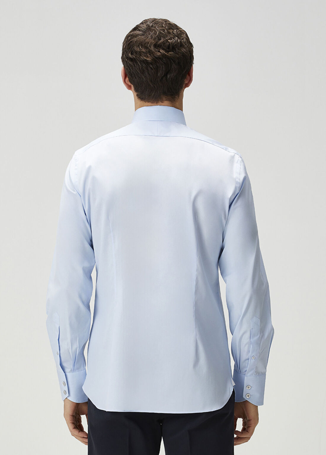 Tom Ford Slim Fit Açık Mavi Stretch Poplin Gömlek görsel 4