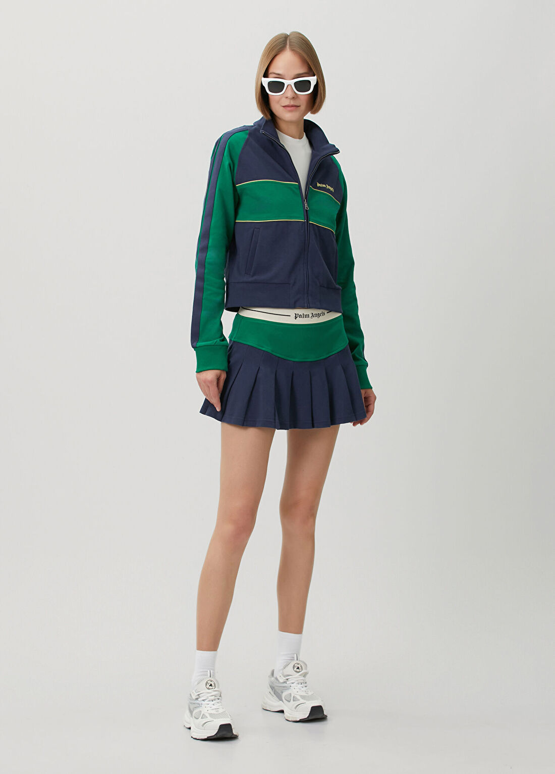 Palm Angels Classic Logo Yeşil Lacivert Mini Etek