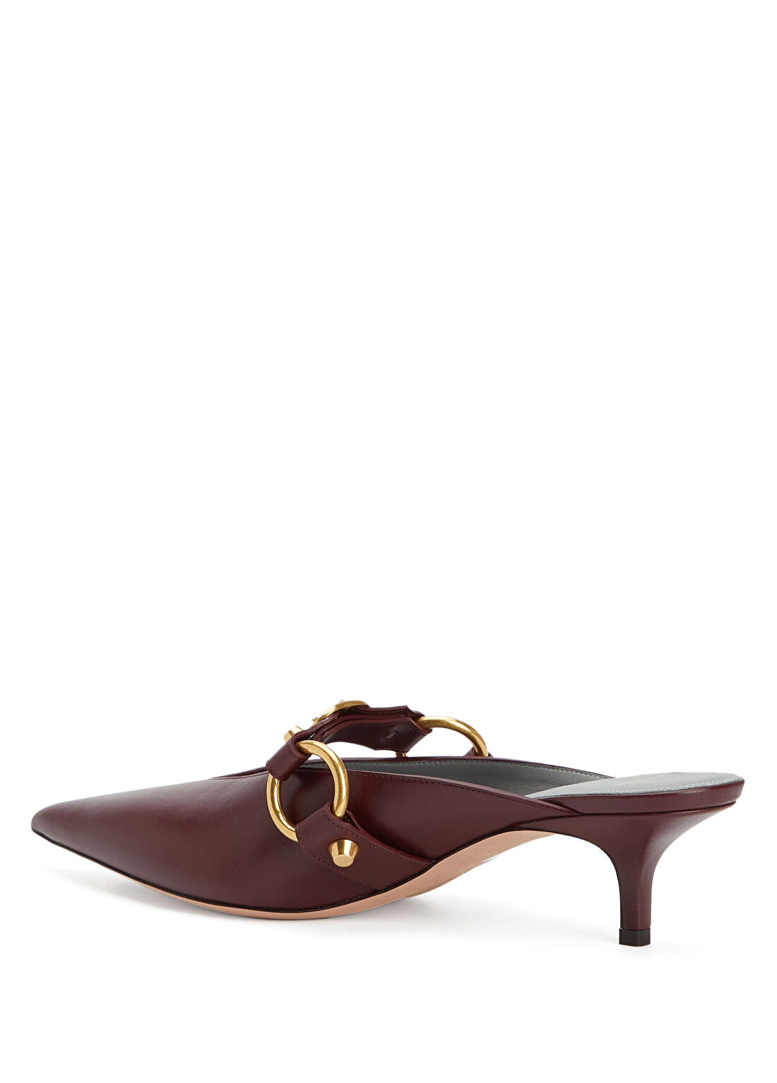 Balenciaga Bordo Kadın Deri Terlik görsel 3