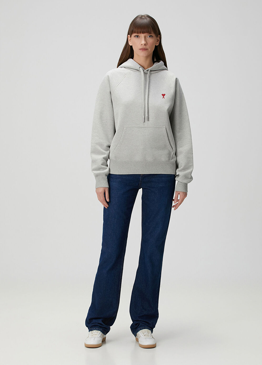 Ami Paris Gri Kapüşonlu Sweatshirt görsel 2