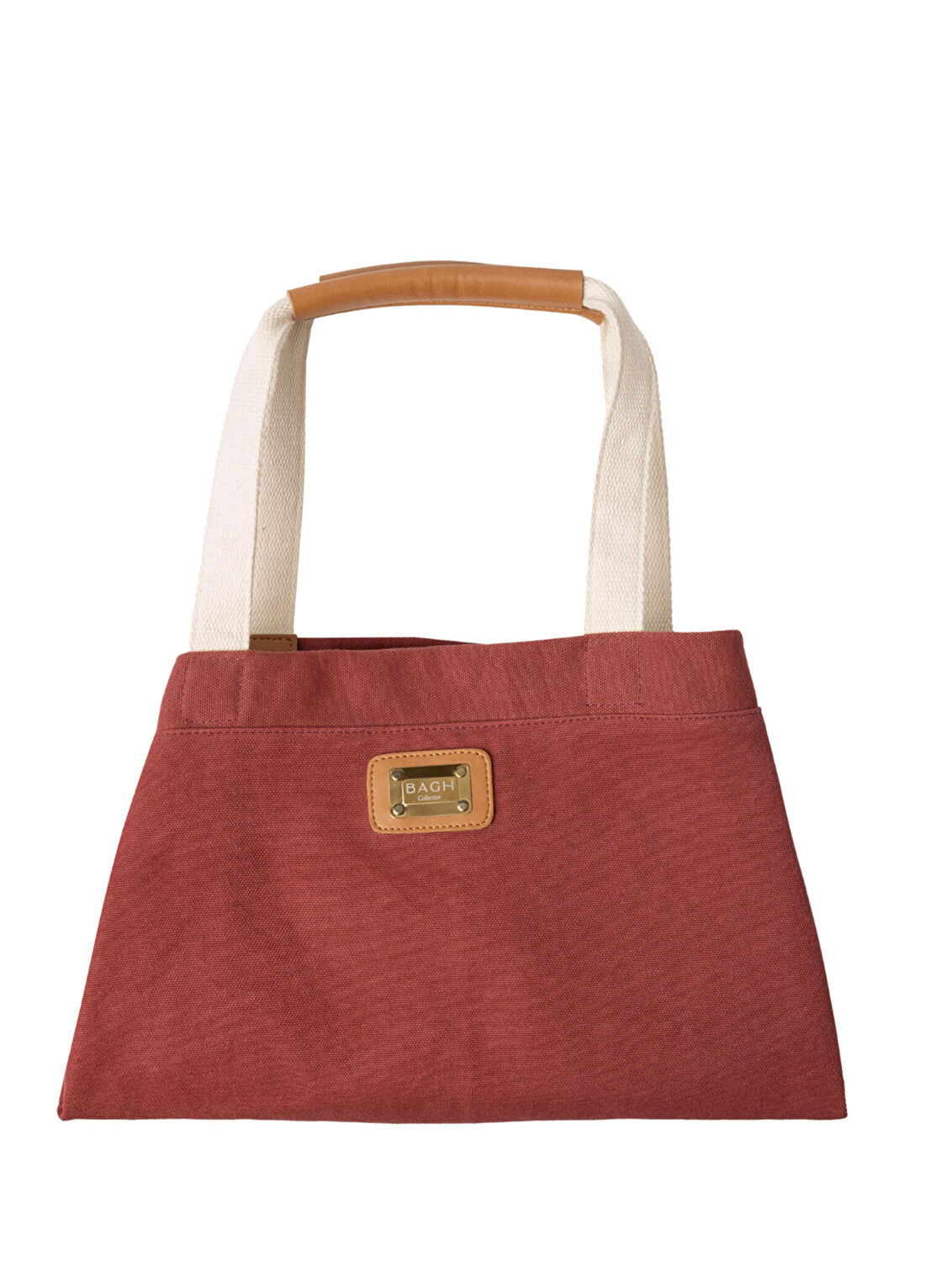 Bagh Collection Reddish Plum Sole Tote Kanvas Kadın El Çantası görsel 4