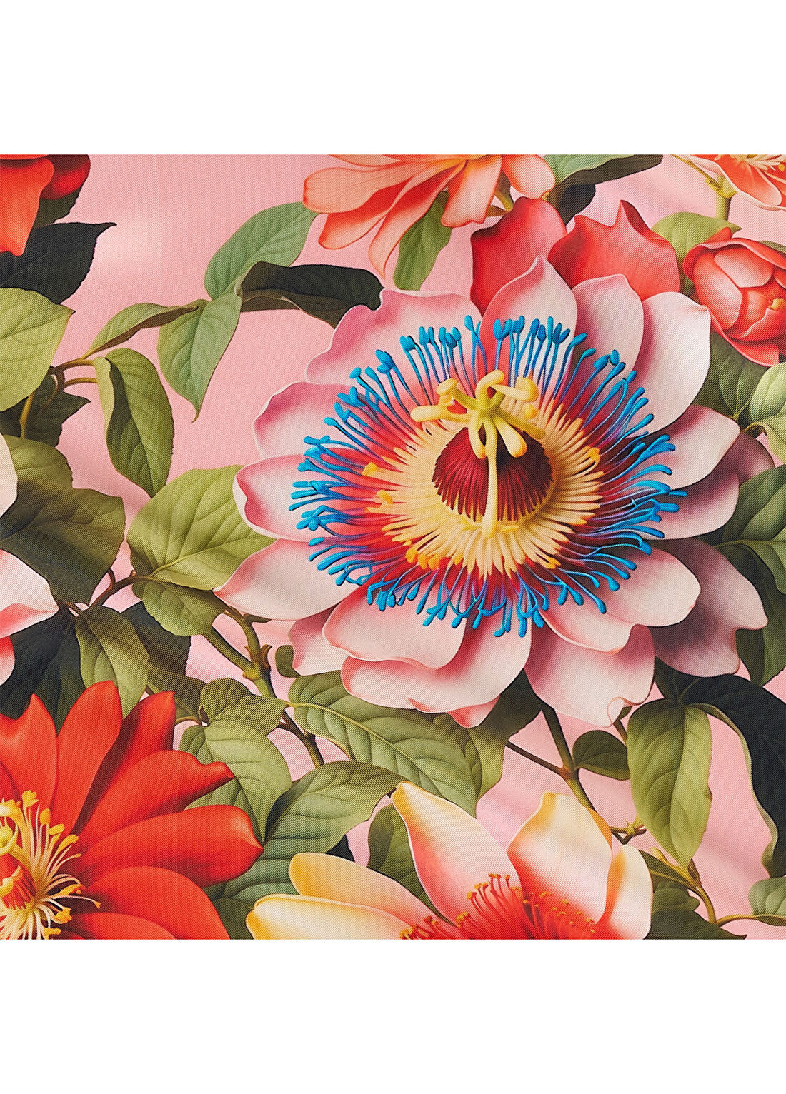 Lakin Passionate Passiflora Twill İpek Kadın Eşarp görsel 3