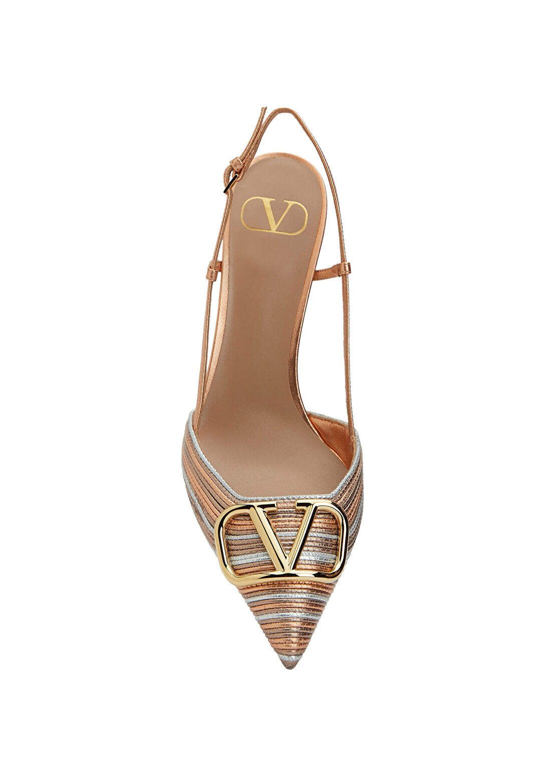 Valentino Garavani VLogo Rose Gold Deri Topuklu Ayakkabı görsel 4