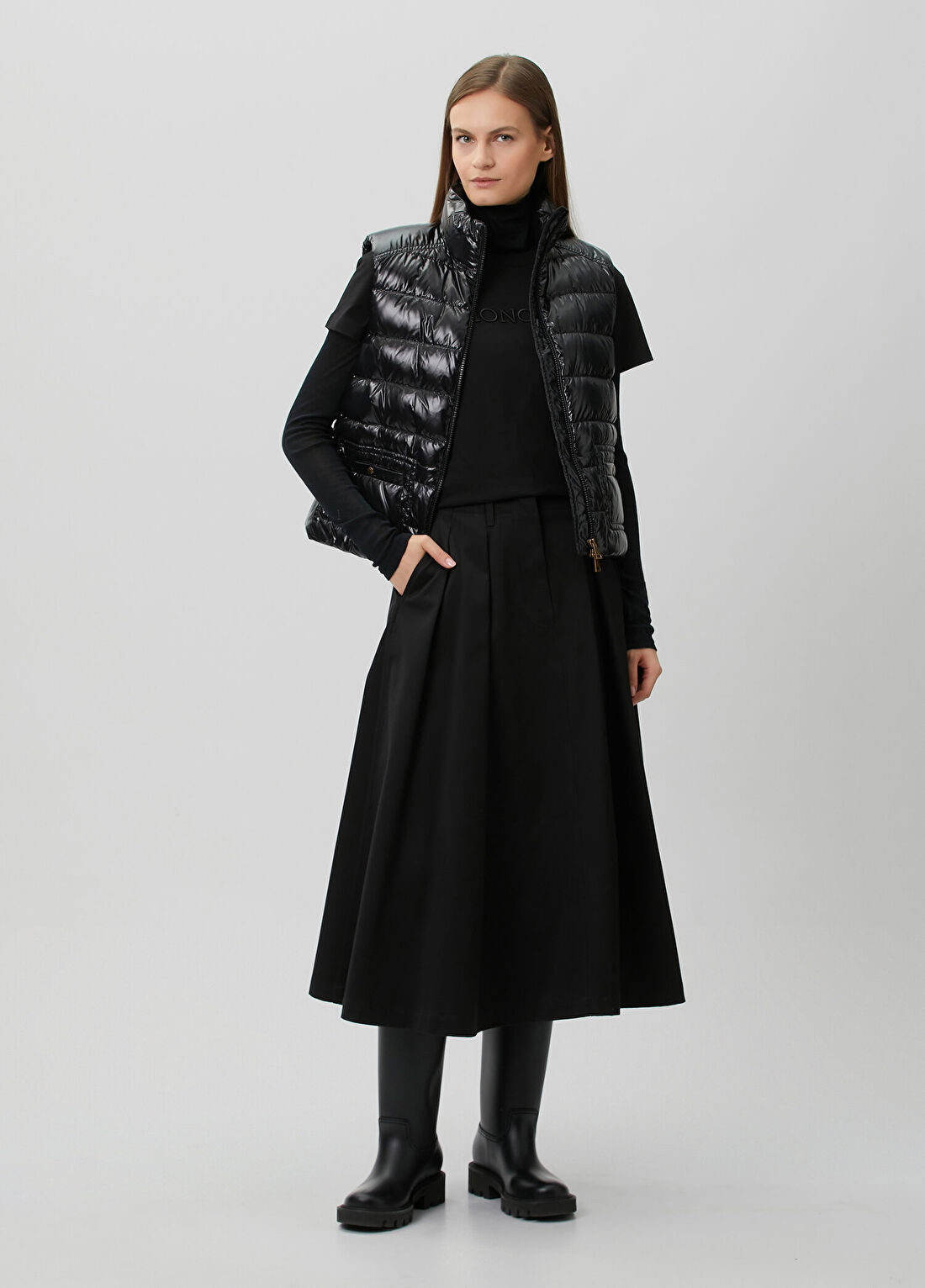 Moncler Frelon Siyah Puffer Yelek görsel 2