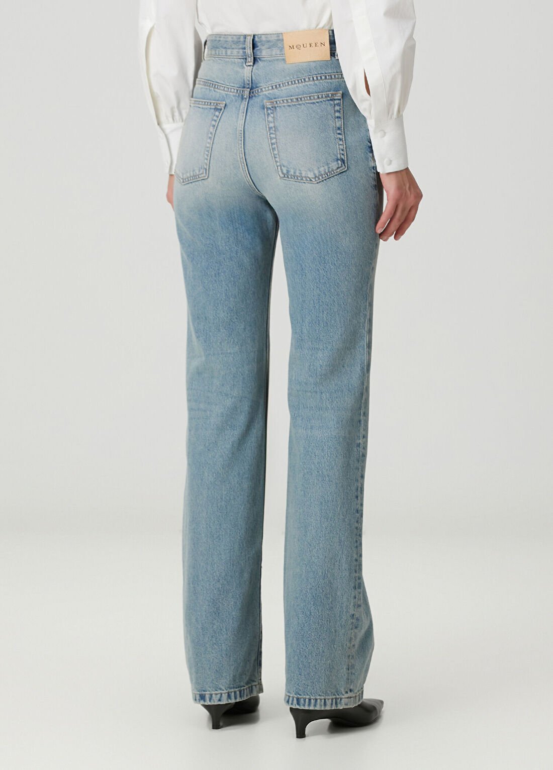 McQueen Mavi Taşlı Jean Pantolon görsel 4