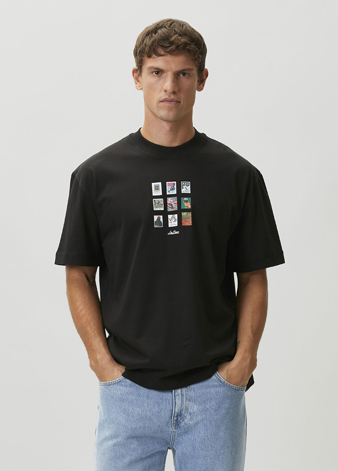 Les Deux Siyah Logo Baskılı T-shirt