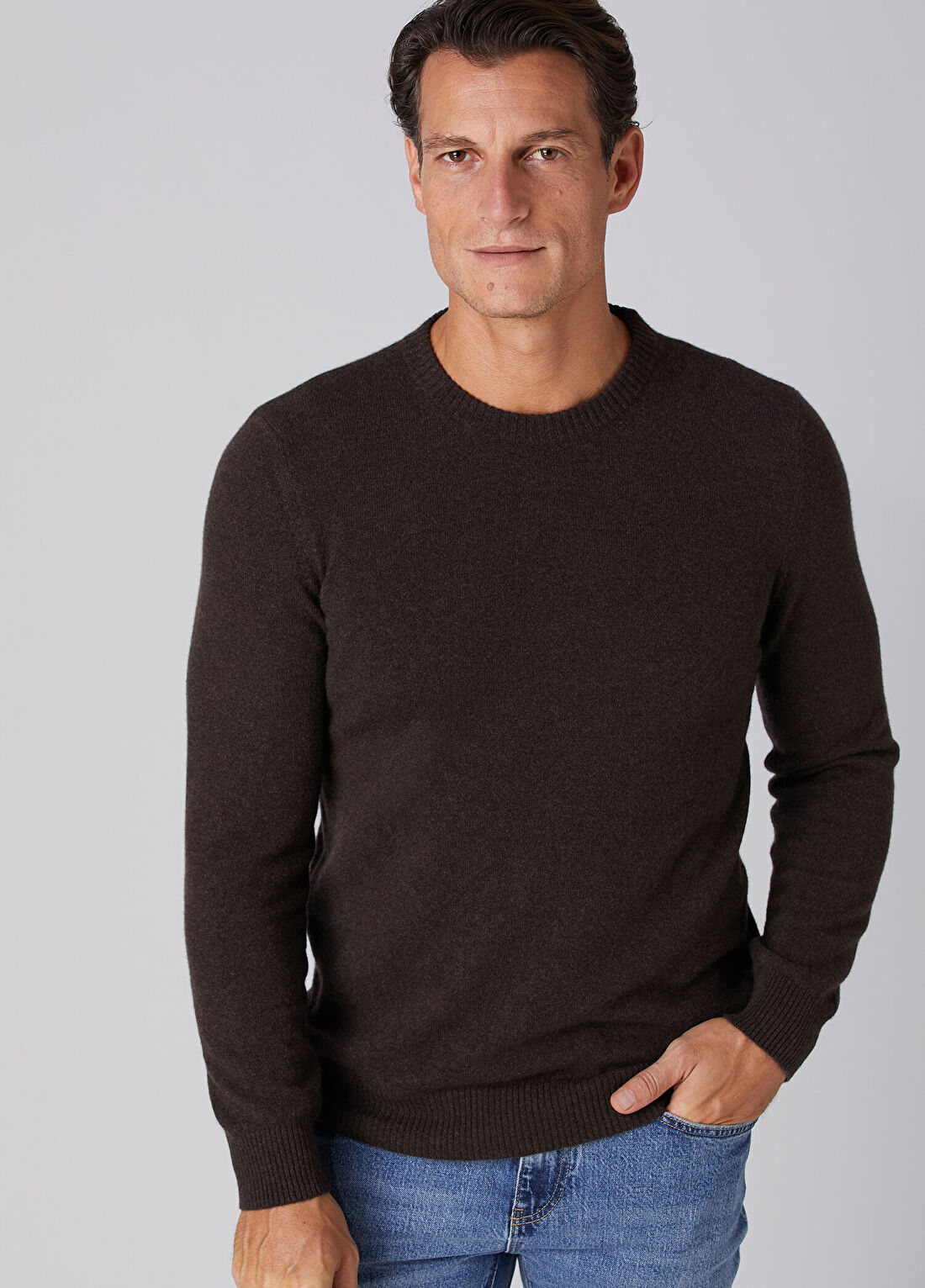 Beymen Collection Koyu Kahverengi Kaşmir Triko görsel 2