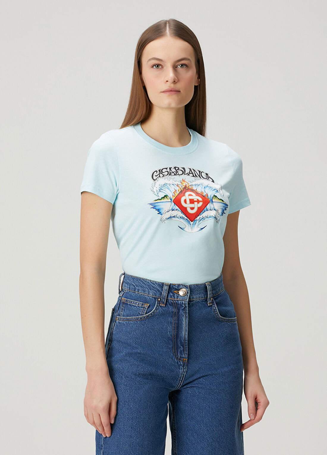 Casablanca Waves Açık Mavi T-shirt görsel 3