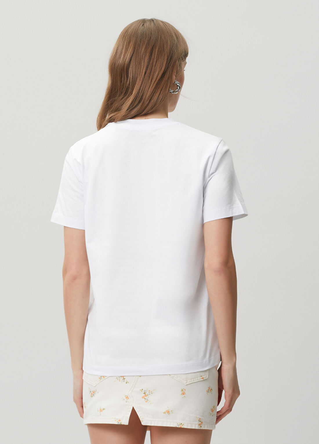 Msgm Beyaz Logolu T-shirt görsel 4