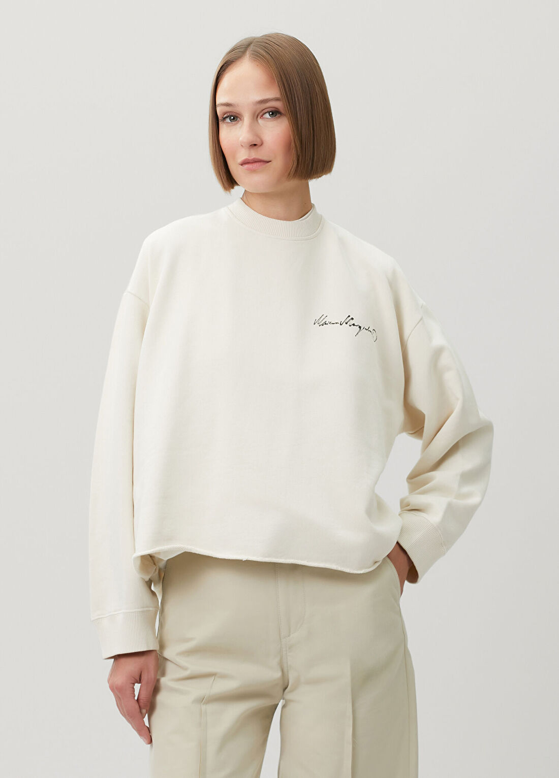 MM6 Maison Margiela Ekru Sweatshirt görsel 3